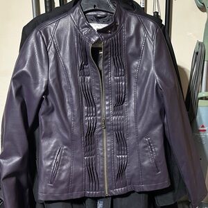 Women’s Purple Faux Leather Jacket